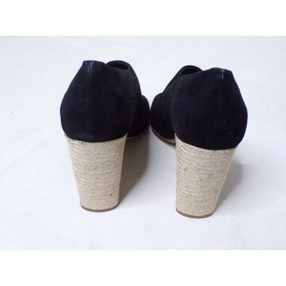 🆕 VINCE Persey Suede Jute Block Heel Pumps Sandal Shoes Black 9 - Picture 12 of 13